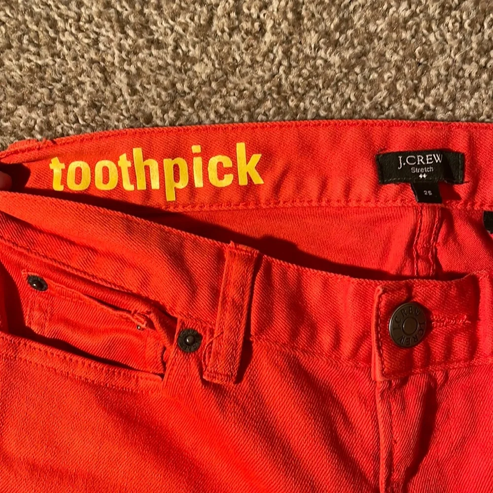 J. Crew Orange Toothpick Jeans